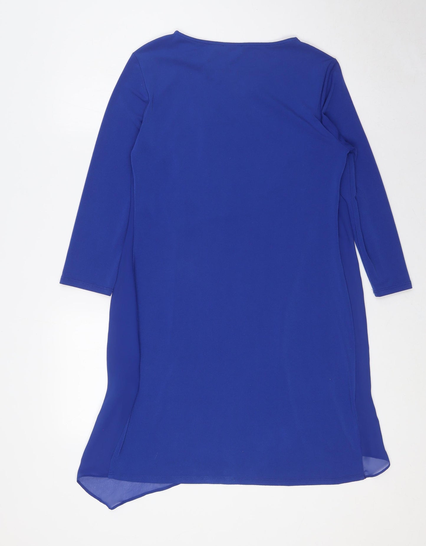 Phase Eight Womens Blue Polyester A-Line Size 10 Round Neck - Wrap Effect