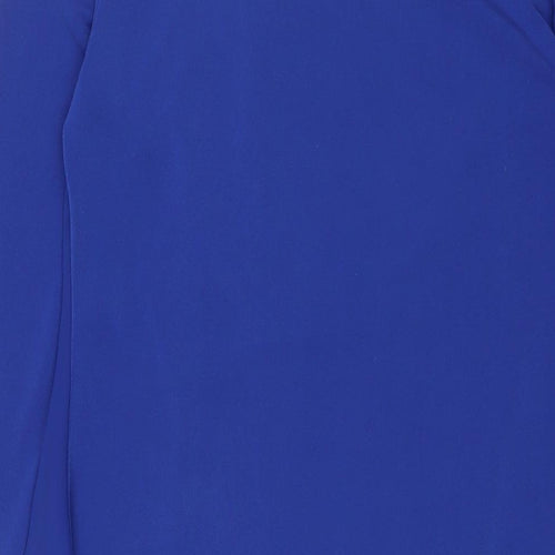 Phase Eight Womens Blue Polyester A-Line Size 10 Round Neck - Wrap Effect