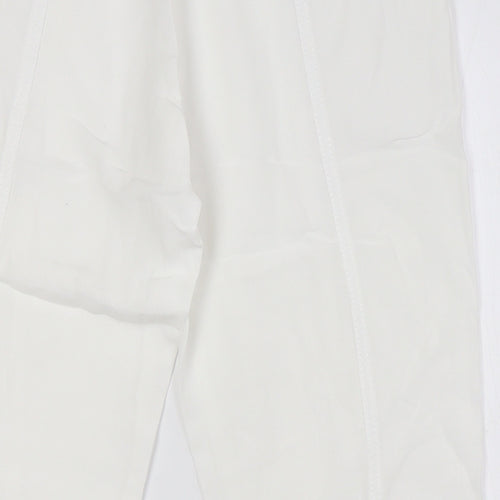 NEXT Womens White Lyocell Sweatpants Trousers Size 8 L27 in Regular - Elasticated Waist