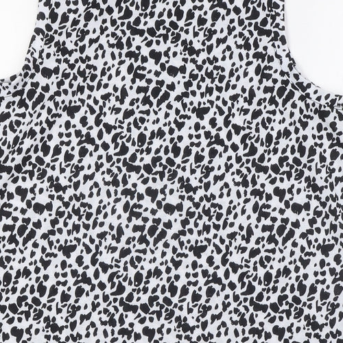 Marks and Spencer Womens White Polyester Basic Button-Up Size 10 Round Neck