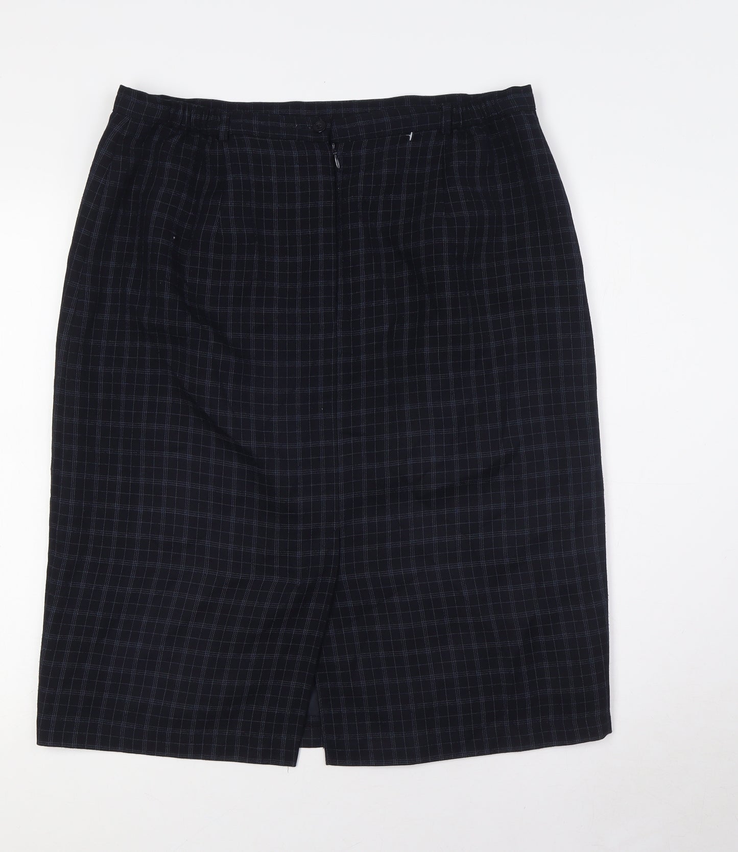 Marks and Spencer Womens Blue Polyester Straight & Pencil Skirt Size 16 Zip
