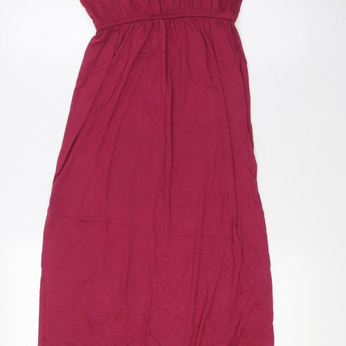 Divided by H&M Womens Red Viscose A-Line Size S Scoop Neck