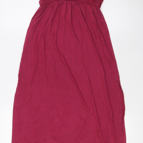 Divided by H&M Womens Red Viscose A-Line Size S Scoop Neck