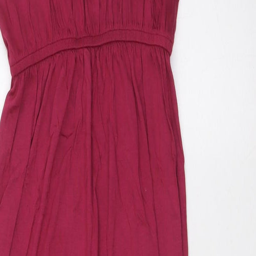 Divided by H&M Womens Red Viscose A-Line Size S Scoop Neck