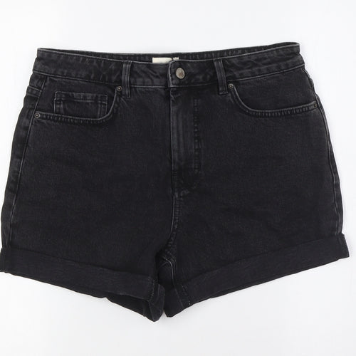 Hush Womens Black Cotton Basic Shorts Size 10 L4 in Regular Button