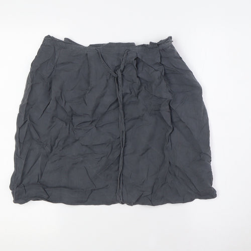 Kookai Womens Grey Lyocell A-Line Skirt Size 10 Zip