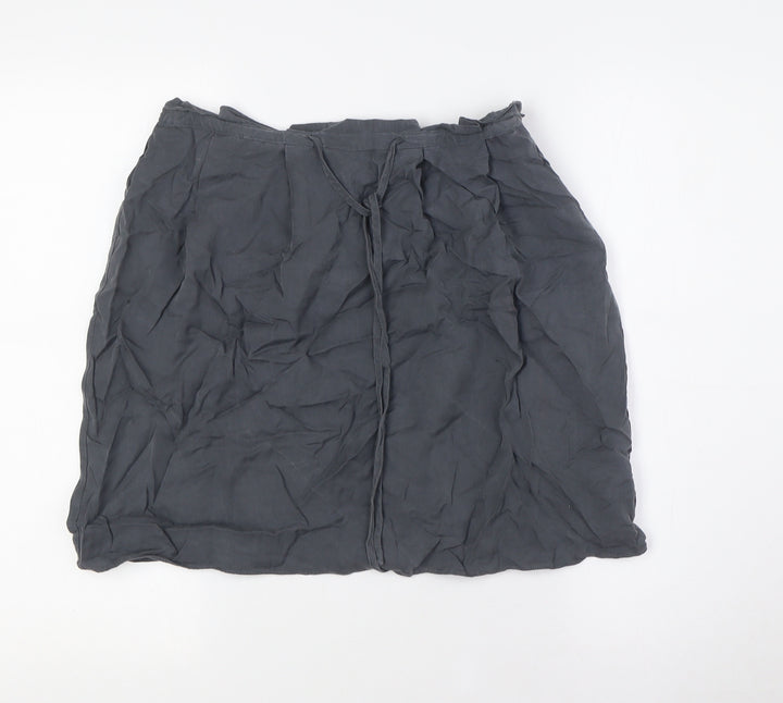 Kookai Womens Grey Lyocell A-Line Skirt Size 10 Zip