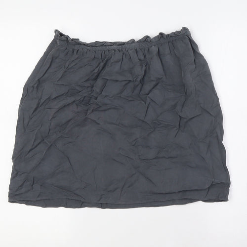 Kookai Womens Grey Lyocell A-Line Skirt Size 10 Zip