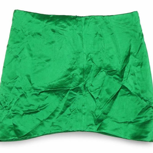 Zara Womens Green Viscose A-Line Skirt Size S Zip
