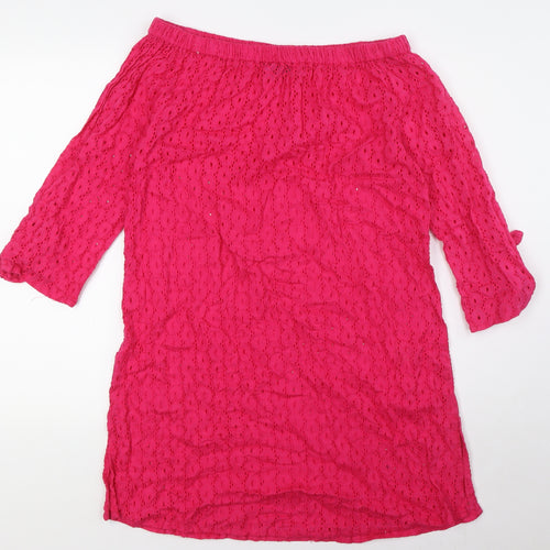 Laura Ashley Womens Pink Polyester A-Line Size S Off the Shoulder - Beach Wear