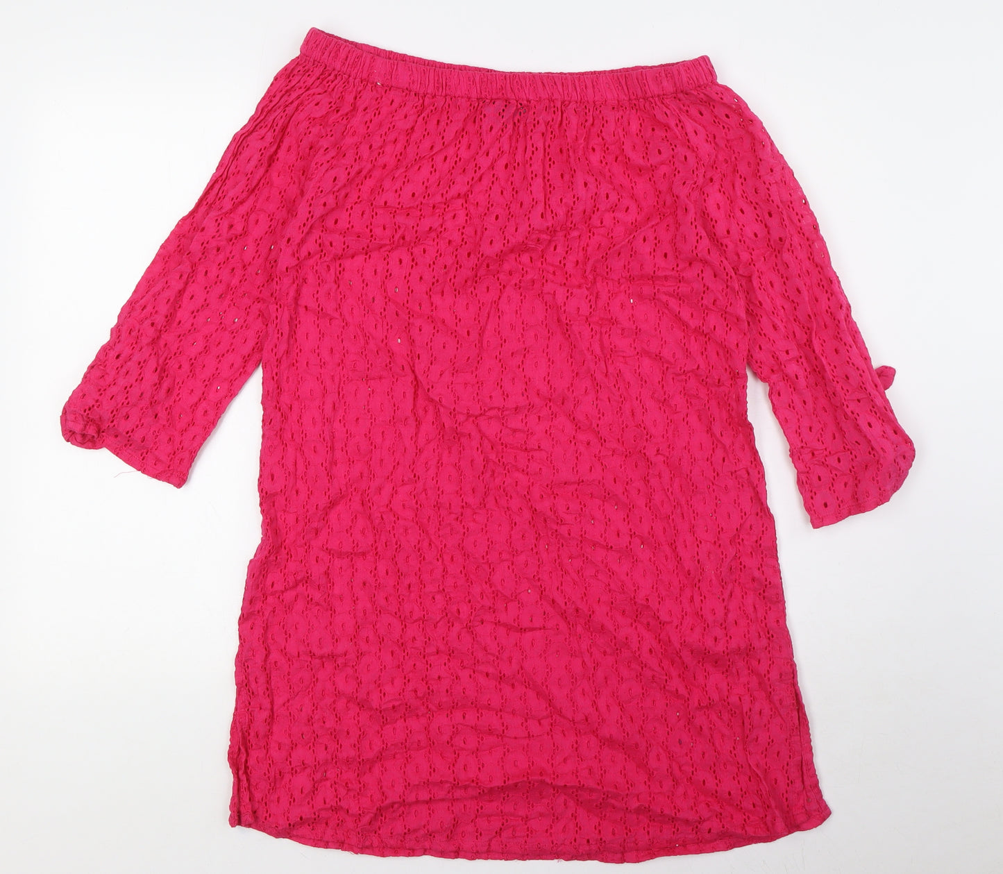 Laura Ashley Womens Pink Polyester A-Line Size S Off the Shoulder - Beach Wear