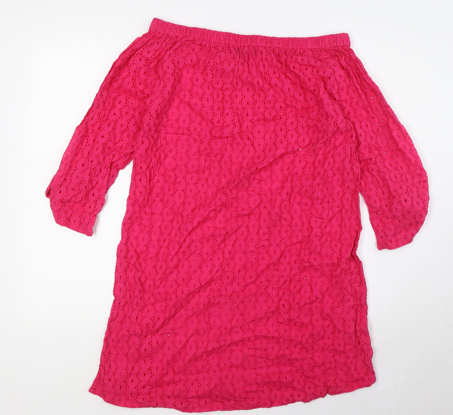 Laura Ashley Womens Pink Polyester A-Line Size S Off the Shoulder - Beach Wear
