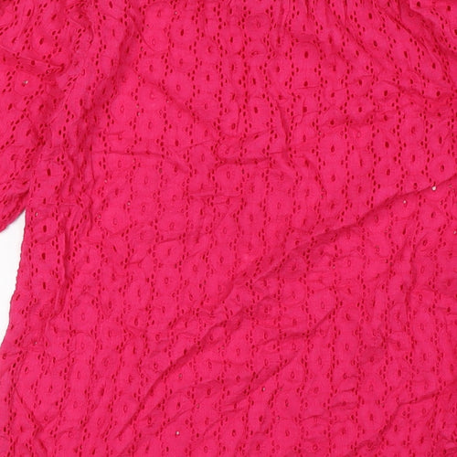 Laura Ashley Womens Pink Polyester A-Line Size S Off the Shoulder - Beach Wear