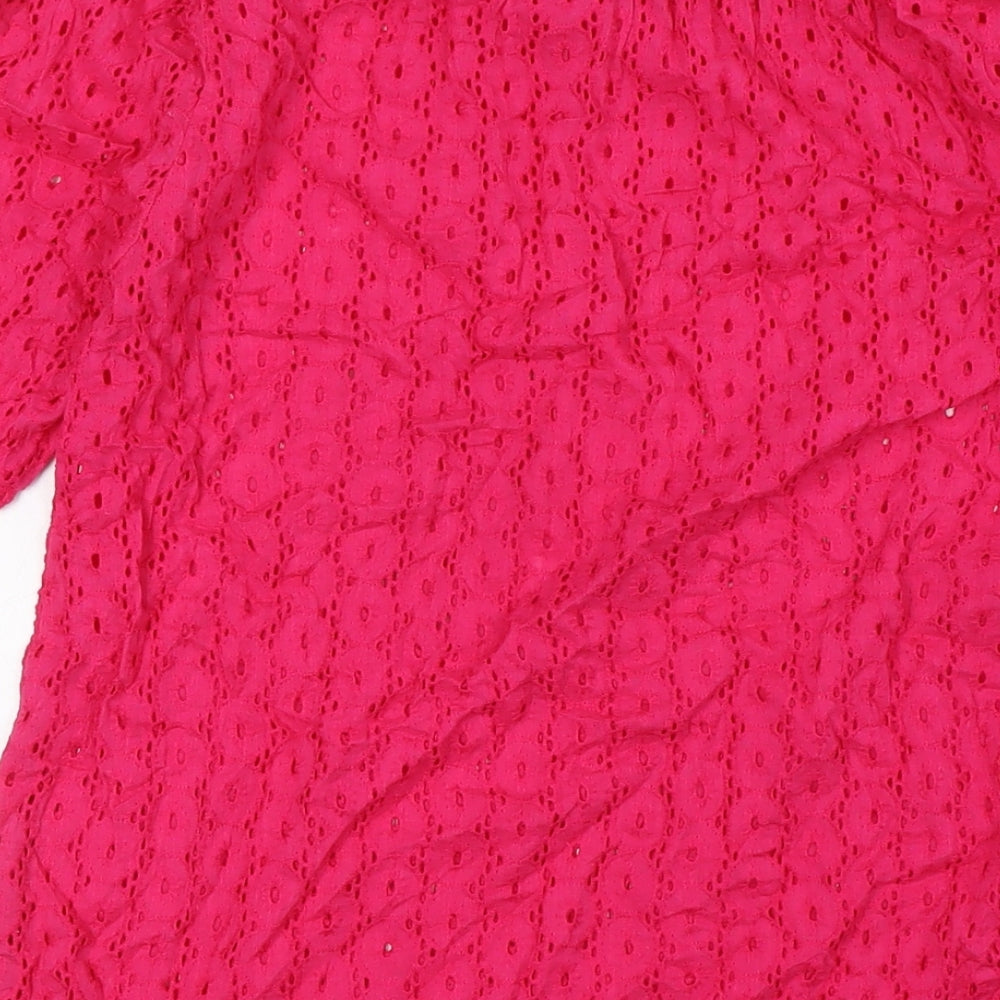 Laura Ashley Womens Pink Polyester A-Line Size S Off the Shoulder - Beach Wear