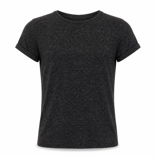 Front view of Divided by H&M men’s grey polyester t-shirt, size S, round neck - flecked