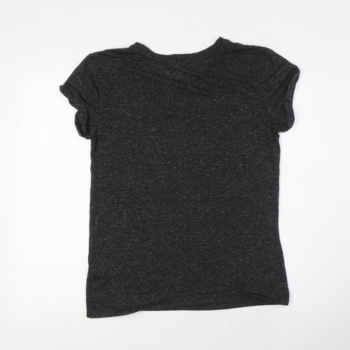 Divided by H&M Mens Grey Polyester T-Shirt Size S Round Neck - Flecked
