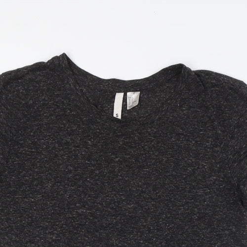 Divided by H&M Mens Grey Polyester T-Shirt Size S Round Neck - Flecked