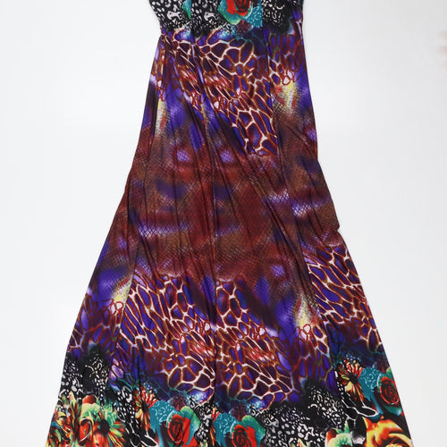 F&Girl Womens Multicoloured Polyester A-Line Size L V-Neck - Size L-XL, Low Back