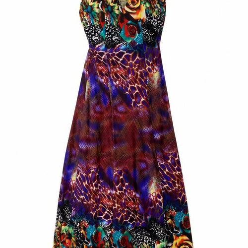 F&Girl Womens Multicoloured Polyester A-Line Size L V-Neck - Size L-XL, Low Back