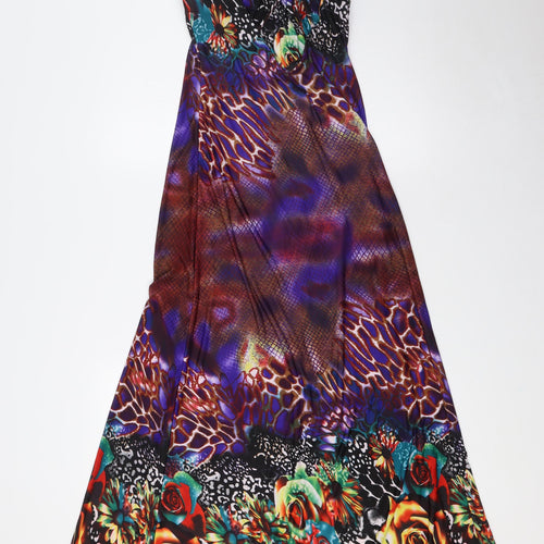 F&Girl Womens Multicoloured Polyester A-Line Size L V-Neck - Size L-XL, Low Back
