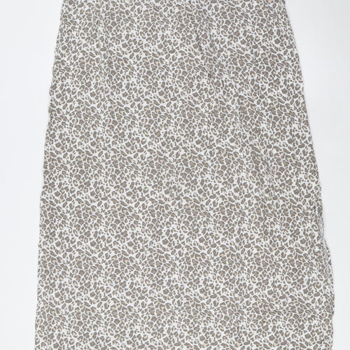 BiBA Womens White Animal Print Viscose A-Line Size S Halter