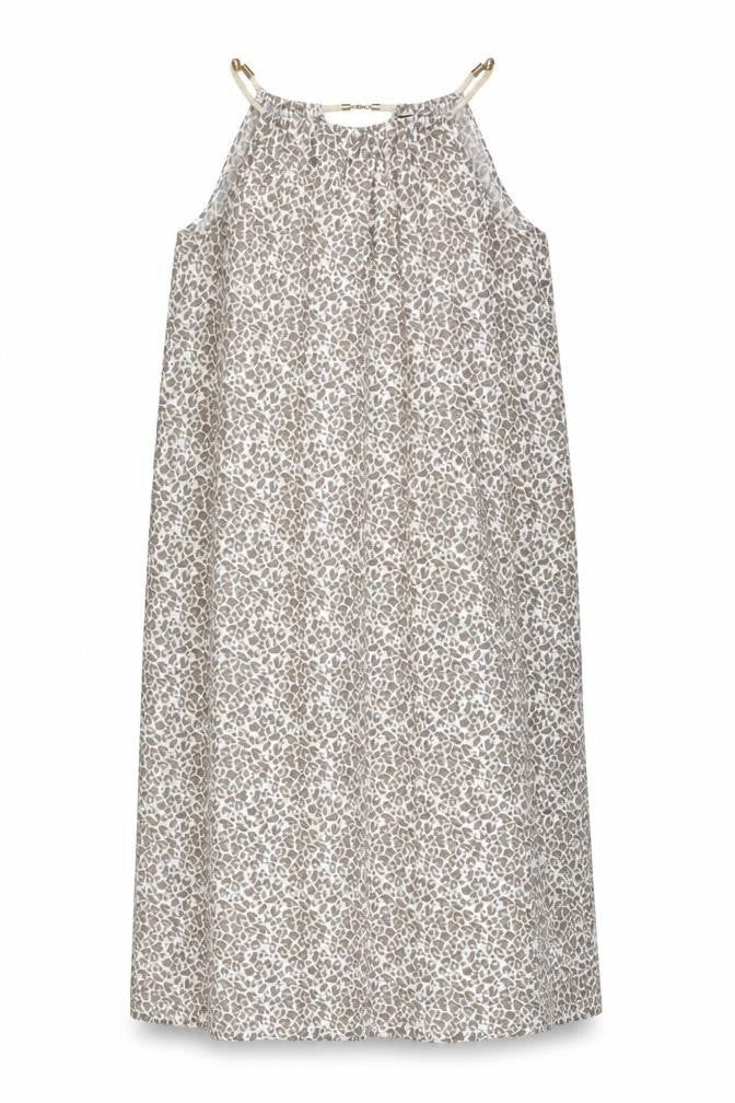 BiBA Womens White Animal Print Viscose A-Line Size S Halter