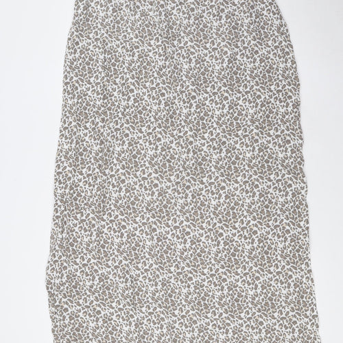BiBA Womens White Animal Print Viscose A-Line Size S Halter