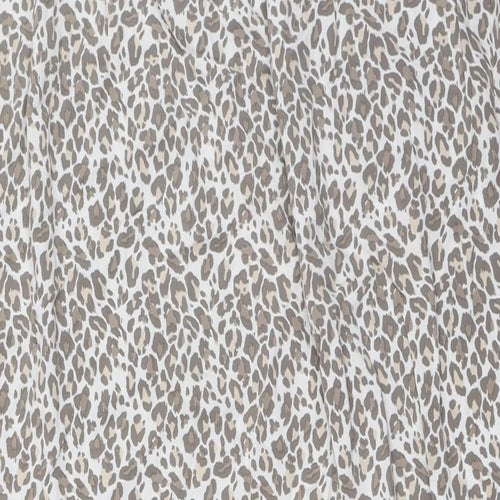 BiBA Womens White Animal Print Viscose A-Line Size S Halter