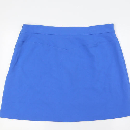 Marks and Spencer Womens Blue Polyester A-Line Skirt Size 20 Zip