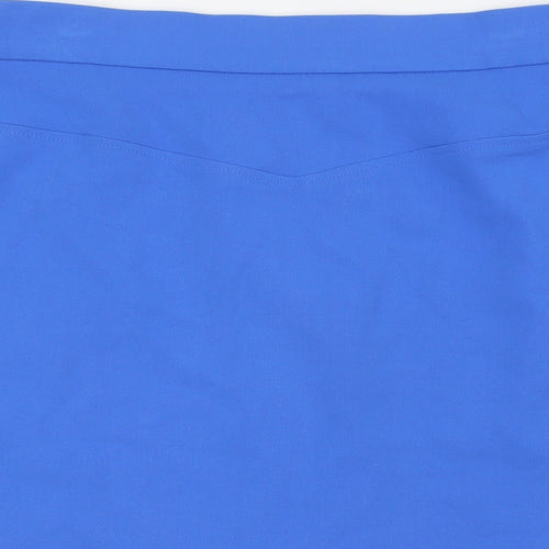 Marks and Spencer Womens Blue Polyester A-Line Skirt Size 20 Zip