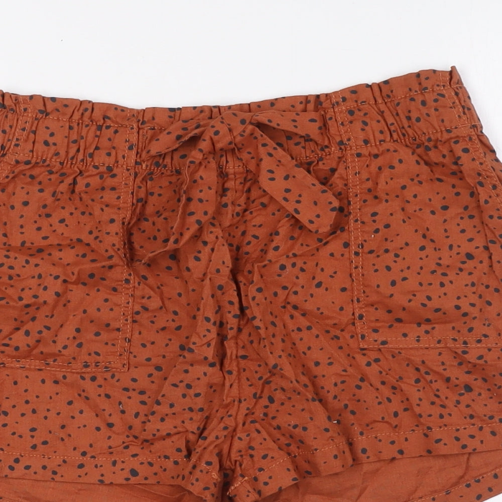 H&M Girls Brown Cotton Bermuda Shorts Size 12 Years Regular - Size 12-14