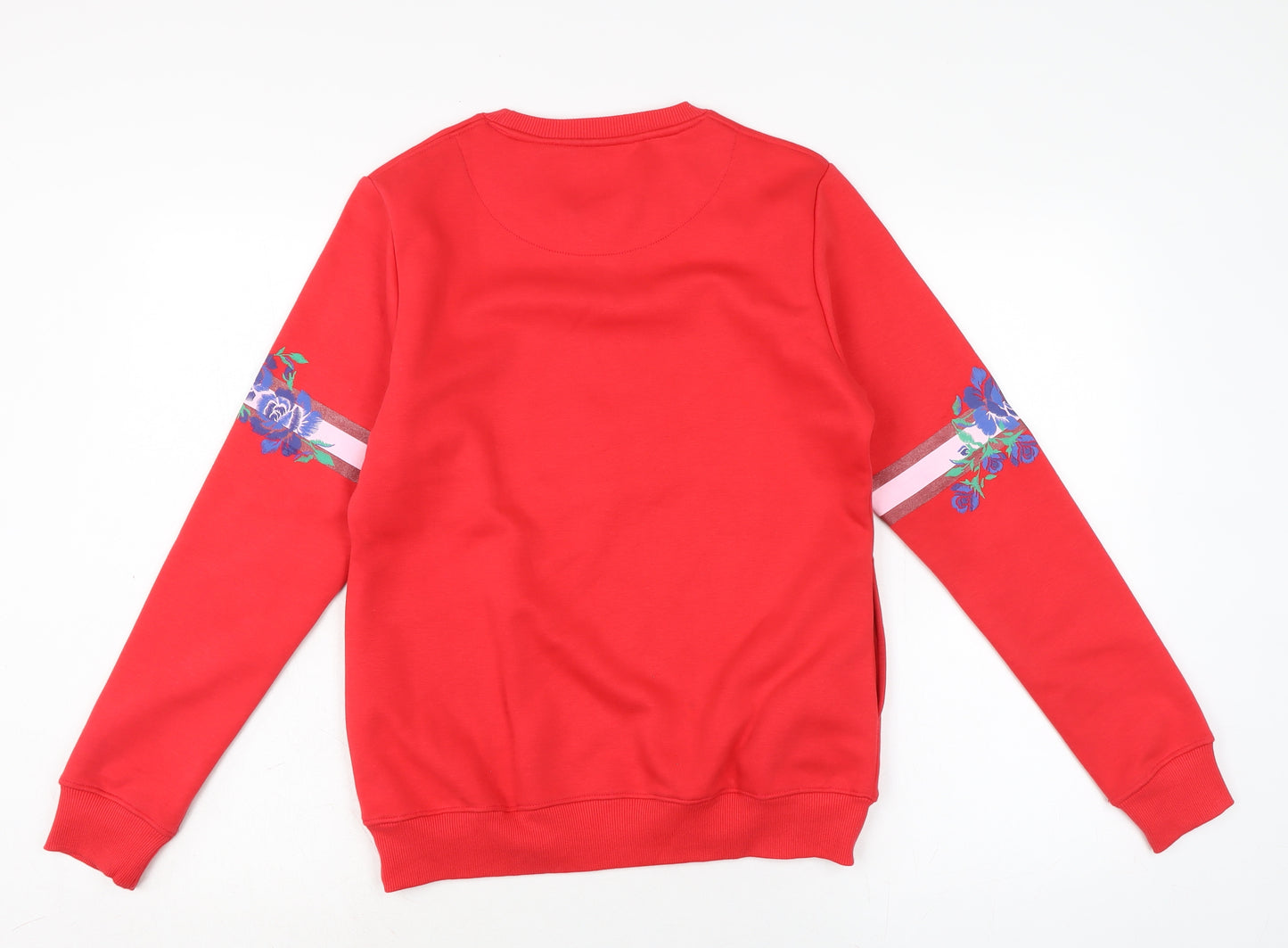 Ogechi Jeans Womens Red Houndstooth Cotton Pullover Sweatshirt Size L
