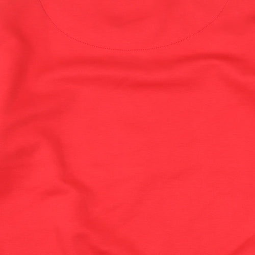 Ogechi Jeans Womens Red Houndstooth Cotton Pullover Sweatshirt Size L