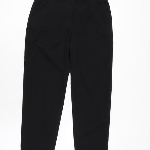 H&M Womens Black Cotton Trousers Size 6 L25 in Regular Zip
