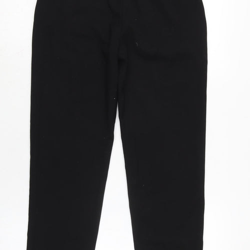 H&M Womens Black Cotton Trousers Size 6 L25 in Regular Zip