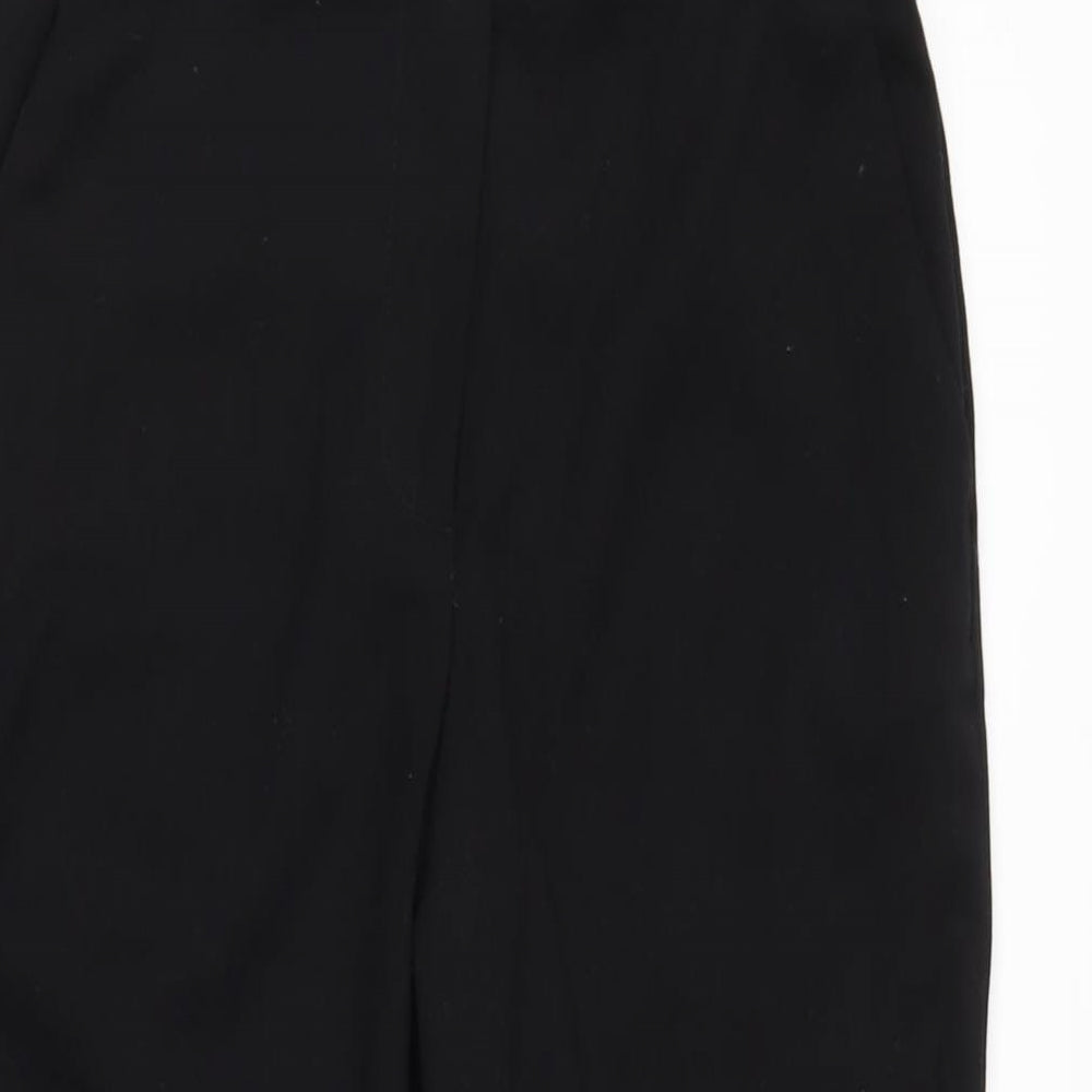 H&M Womens Black Cotton Trousers Size 6 L25 in Regular Zip