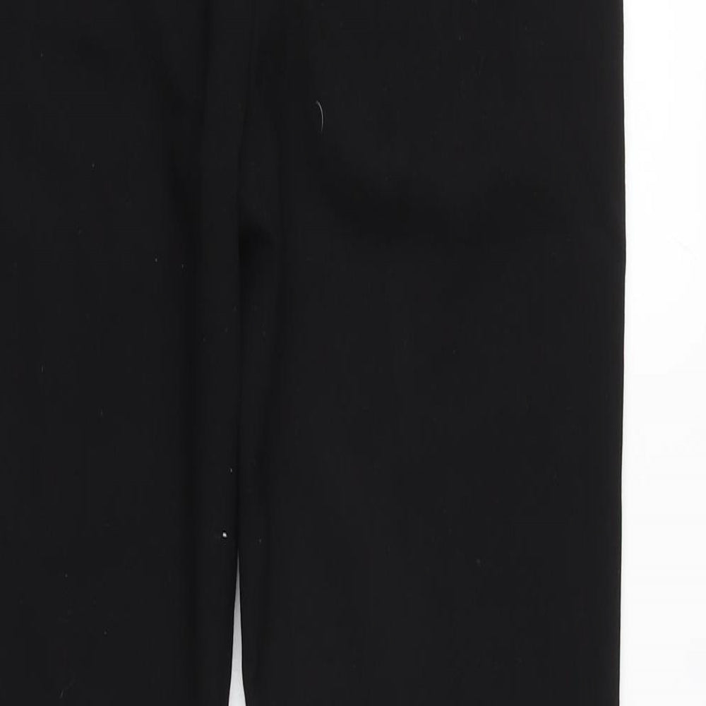 H&M Womens Black Cotton Trousers Size 6 L25 in Regular Zip