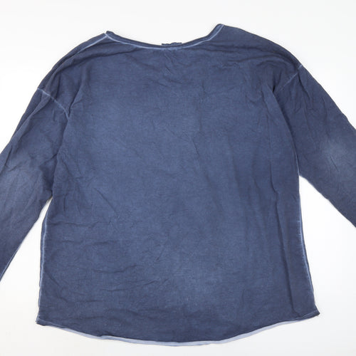 Diverse Womens Blue Cotton Jersey T-Shirt Size XL Crew Neck