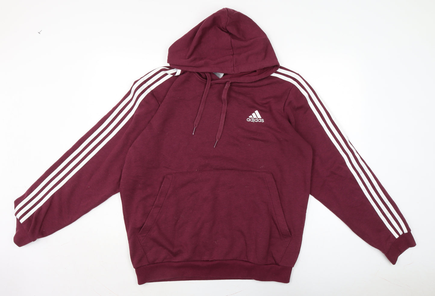 adidas Mens Purple Cotton Pullover Hoodie Size L