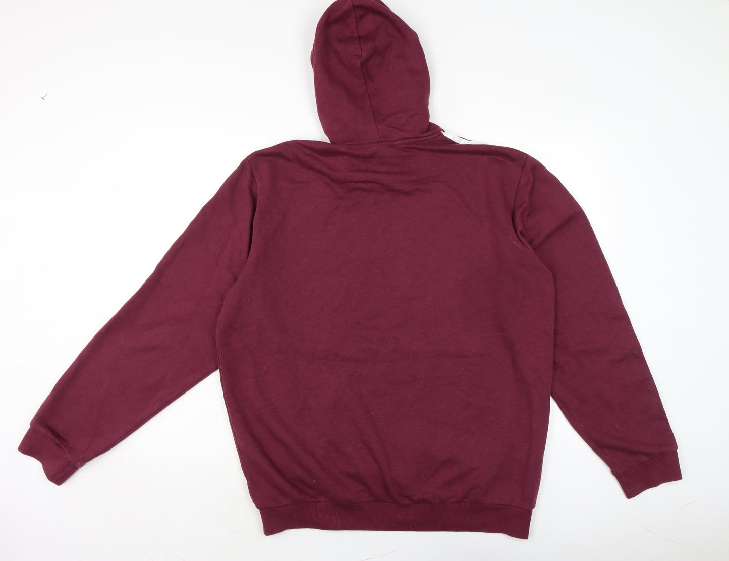 adidas Mens Purple Cotton Pullover Hoodie Size L