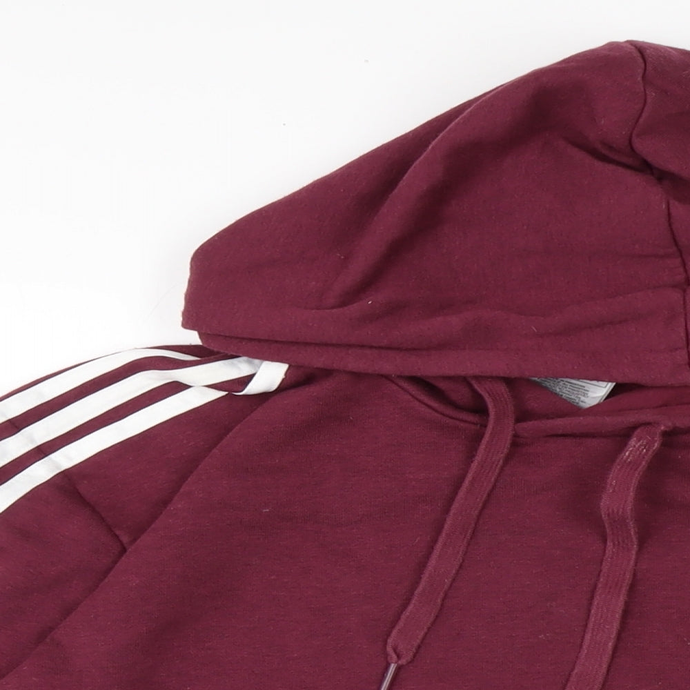 adidas Mens Purple Cotton Pullover Hoodie Size L