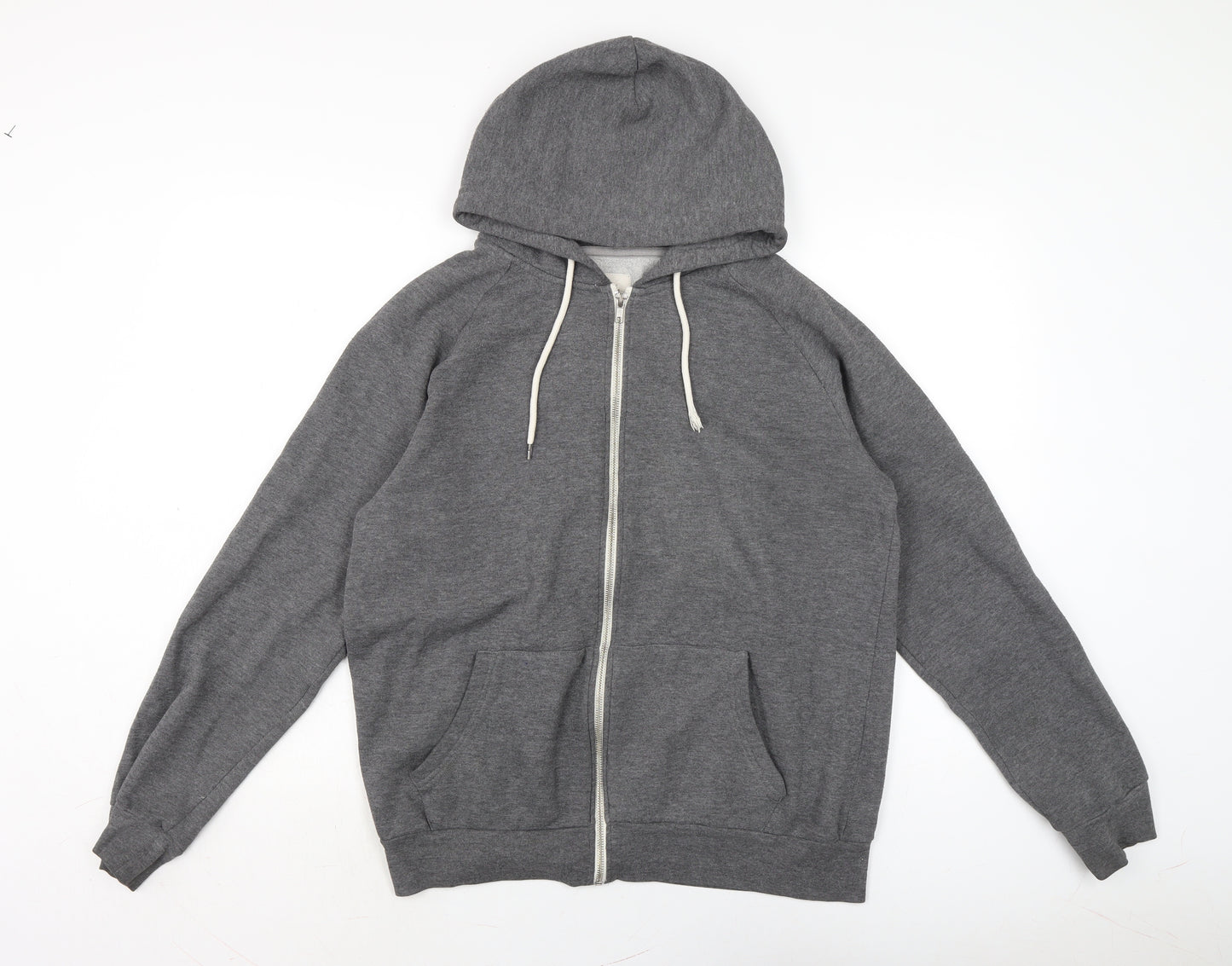 Cedar Wood State Mens Grey Cotton Full Zip Hoodie Size L