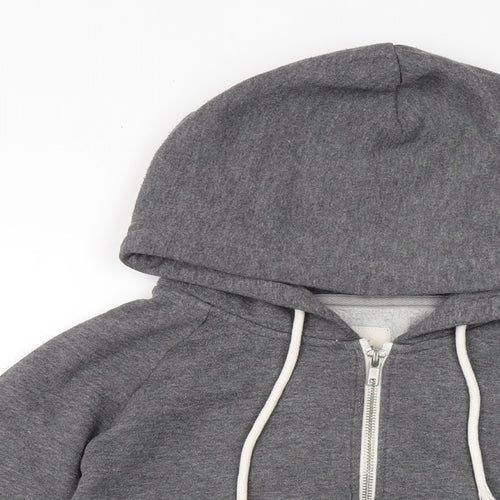 Cedar Wood State Mens Grey Cotton Full Zip Hoodie Size L