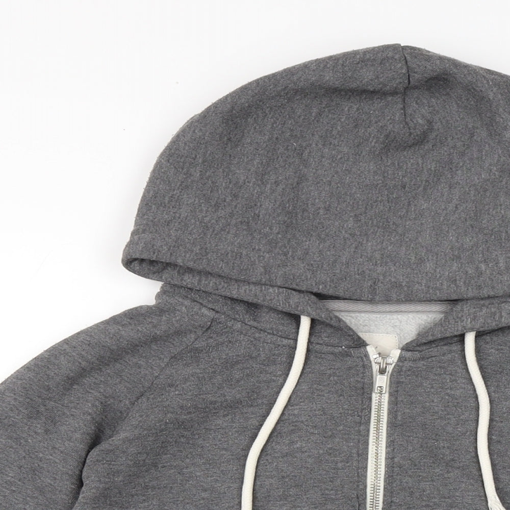 Cedar Wood State Mens Grey Cotton Full Zip Hoodie Size L