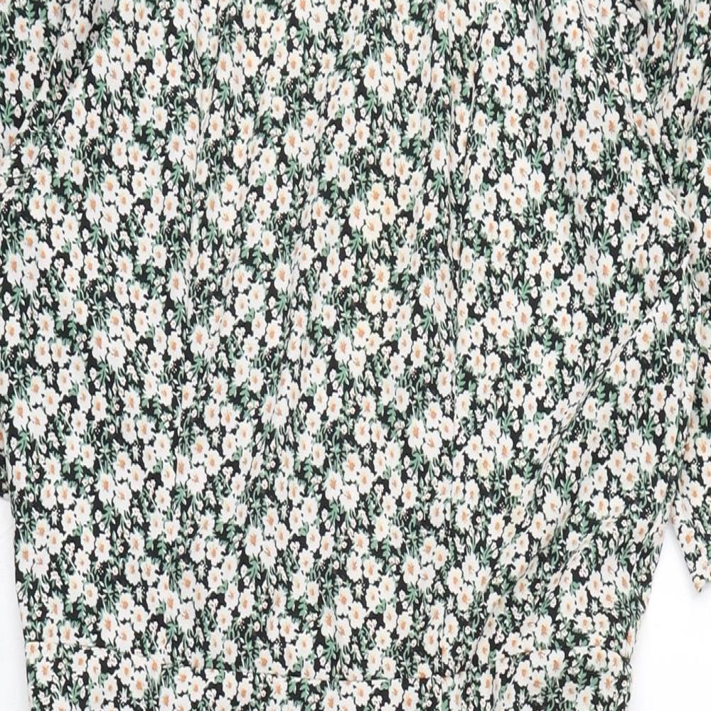 Axis Womens Multicoloured Floral Polyester A-Line Size 10 Crew Neck Zip