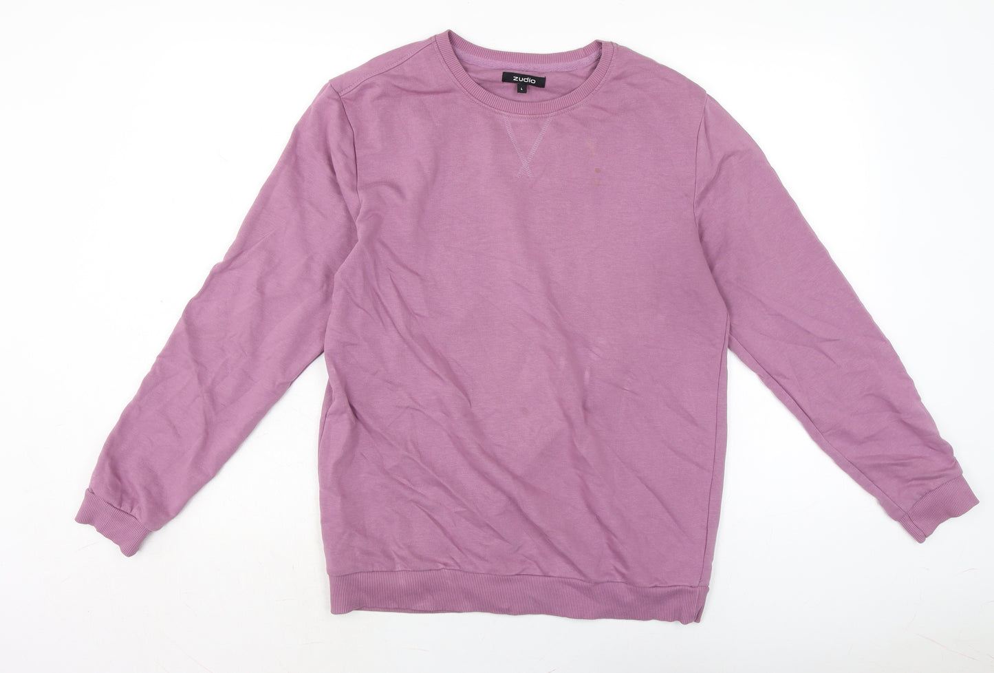 Zudio Womens Purple Cotton Pullover Sweatshirt Size L