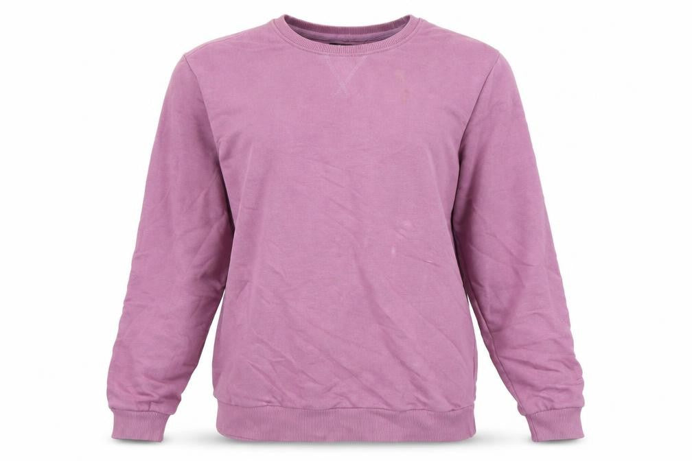 Front view of Zudio women’s purple cotton pullover sweatshirt, size L