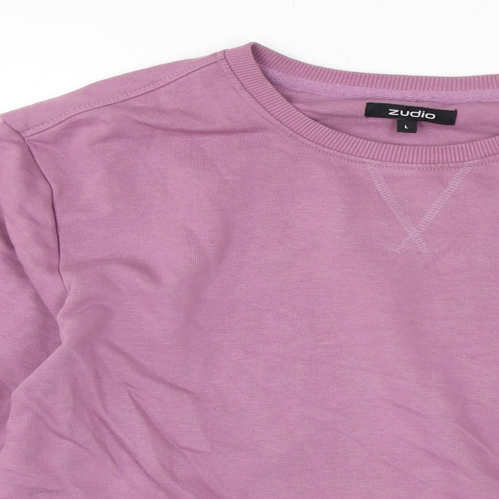Zudio Womens Purple Cotton Pullover Sweatshirt Size L