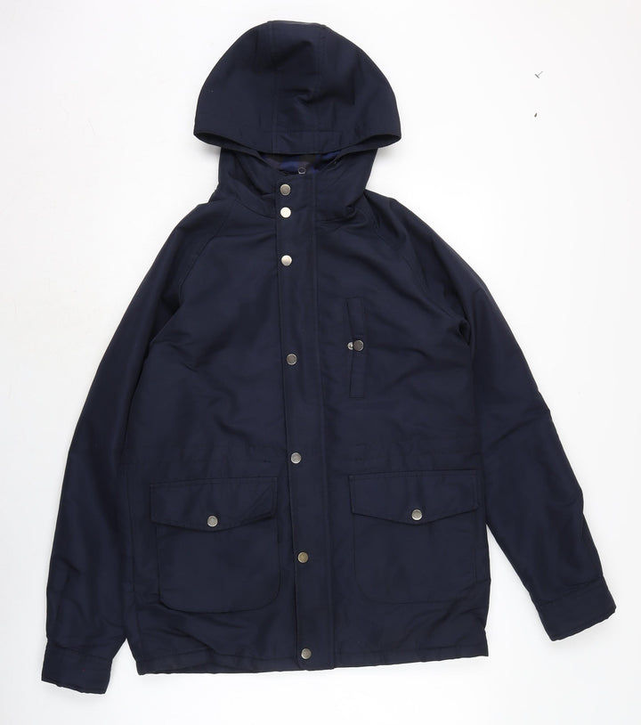 Topman Mens Blue Anorak Coat Size XS Zip
