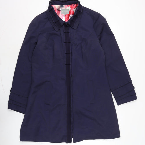 Per Una Womens Blue Overcoat Coat Size 16 Button